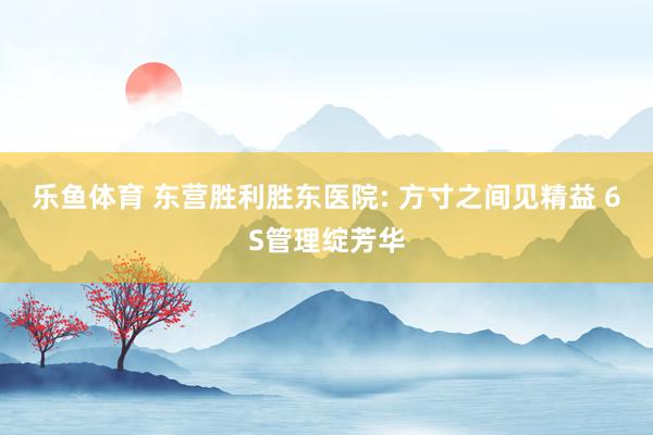 乐鱼体育 东营胜利胜东医院: 方寸之间见精益 6S管理绽芳华