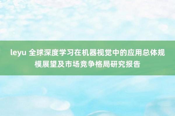 leyu 全球深度学习在机器视觉中的应用总体规模展望及市场竞争格局研究报告