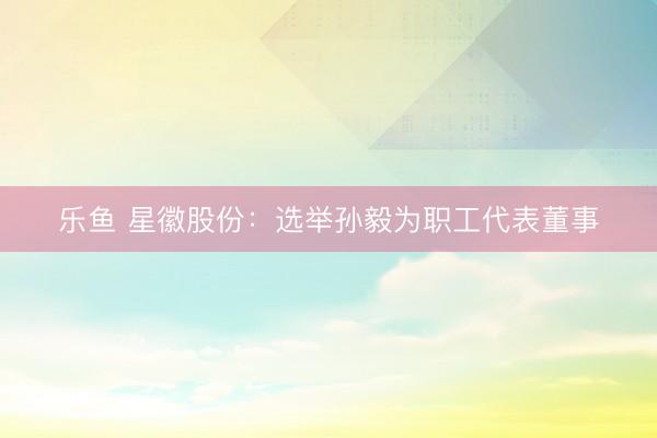 乐鱼 星徽股份：选举孙毅为职工代表董事