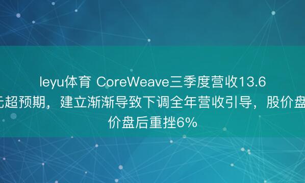 leyu体育 CoreWeave三季度营收13.6亿好意思元超预期，建立渐渐导致下调全年营收引导，股价盘后重挫6%