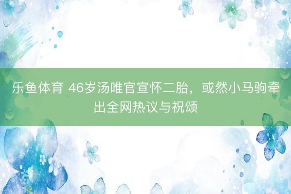 乐鱼体育 46岁汤唯官宣怀二胎，或然小马驹牵出全网热议与祝颂
