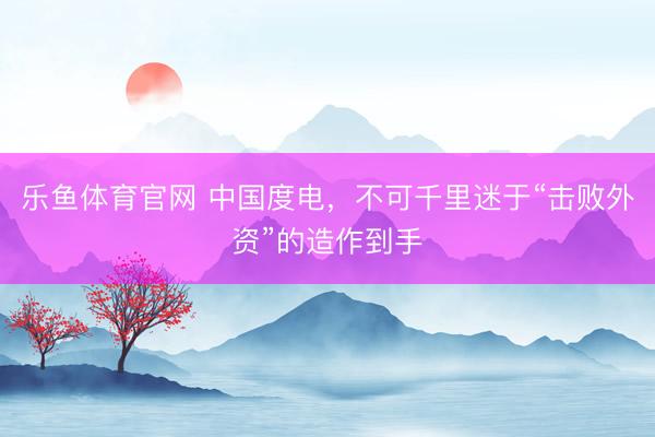 乐鱼体育官网 中国度电，不可千里迷于“击败外资”的造作到手